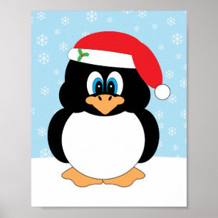 Christmas Penguin Print ポスター