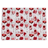 Christmas Peppermint | Candy Cane Ornament Floral ラージペーパーバッグ (正面)