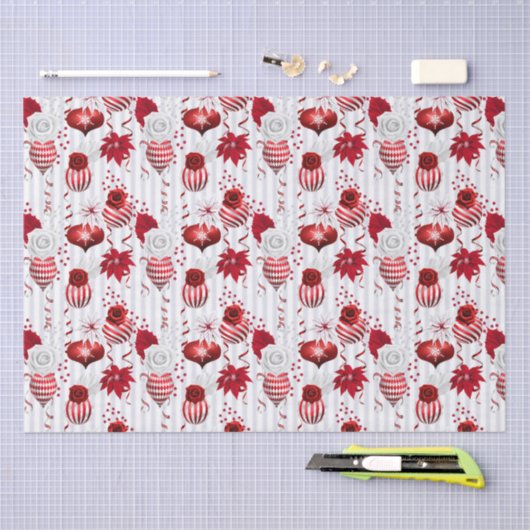 Christmas Peppermint | Candy Cane Ornament Floral 薄葉紙 (クラフト)