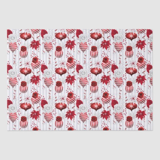 Christmas Peppermint | Candy Cane Ornament Floral 薄葉紙 (正面)