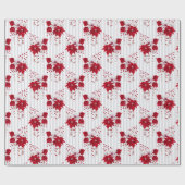 Christmas Peppermint | Candy Cane Poinsettia Holly ラッピングペーパー (フラット)