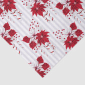 Christmas Peppermint | Candy Cane Poinsettia Holly 薄葉紙 (詳細)