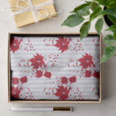 Christmas Peppermint | Candy Cane Poinsettia Holly 薄葉紙 (ギフト)