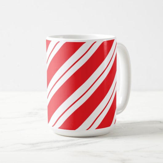 Christmas Peppermint Candy Stripes コーヒーマグカップ (正面右)