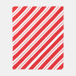 Christmas Peppermint Candy Stripes フリースブランケット