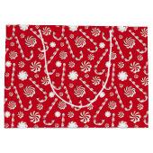 Christmas Peppermint | Candy Swirl Holiday Pattern ラージペーパーバッグ (裏面)