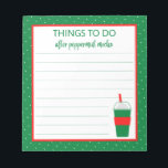 Christmas Peppermint Mocha Coffee To Do List ノートパッド<br><div class="desc">Lined to-do list notepad,  perfect for lovers of coffee & Christmas & peppermint mocha! Cute polka dot background and to-go drink cup,  white overlay for easy writing. Text is not editable,  but you can delete the lines if you prefer an unlined notepad.</div>