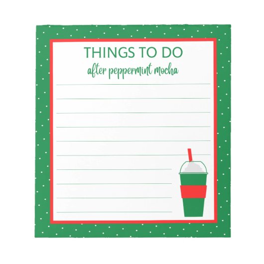 Christmas Peppermint Mocha Coffee To Do List ノートパッド (正面)