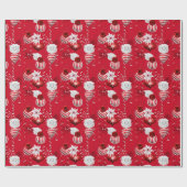 Christmas Peppermint | Ornament Floral Ribbon ラッピングペーパー (フラット)