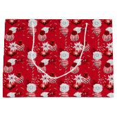 Christmas Peppermint | Ornament Floral Ribbon ラージペーパーバッグ (正面)