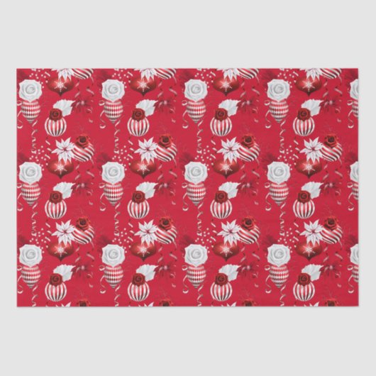 Christmas Peppermint | Ornament Floral Ribbon 薄葉紙 (正面)