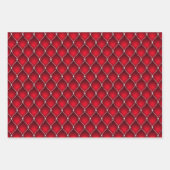 Christmas Peppermint | Poinsettia Candy Cane ラッピングペーパーシート (正面2)