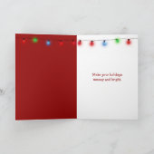 Christmas Persian Cat Tangled in Holiday Lights カード (内部)