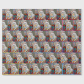 Christmas Persian Cat Tangled in Holiday Lights ラッピングペーパー (フラット)