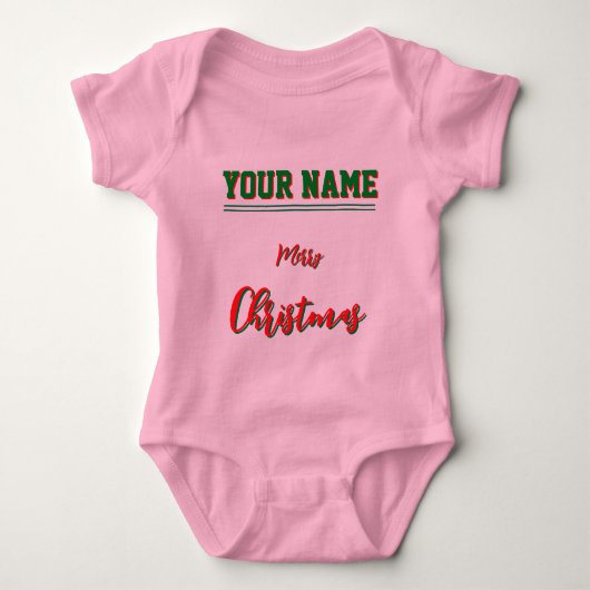  Christmas personalized Baby Jersey Bodysuit color ベビーボディスーツ (正面)