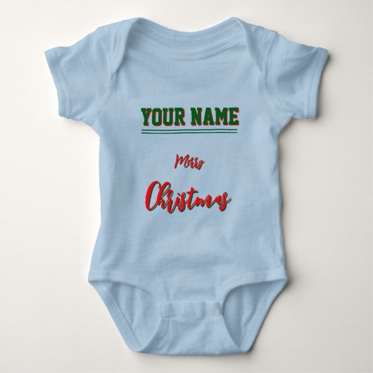  Christmas personalized Baby Jersey Bodysuit color ベビーボディスーツ (正面)