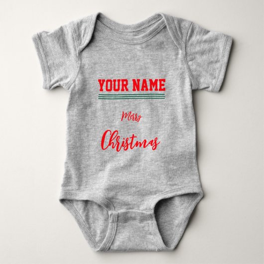 Christmas personalized Baby Jersey Bodysuit color ベビーボディスーツ (正面)