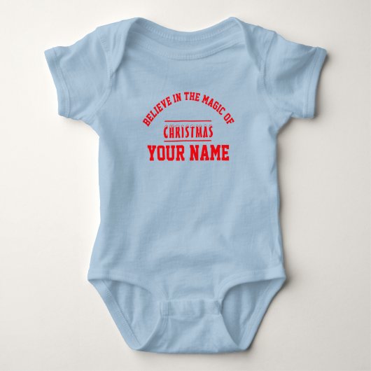 Christmas personalized Baby Jersey Bodysuit color ベビーボディスーツ (正面)