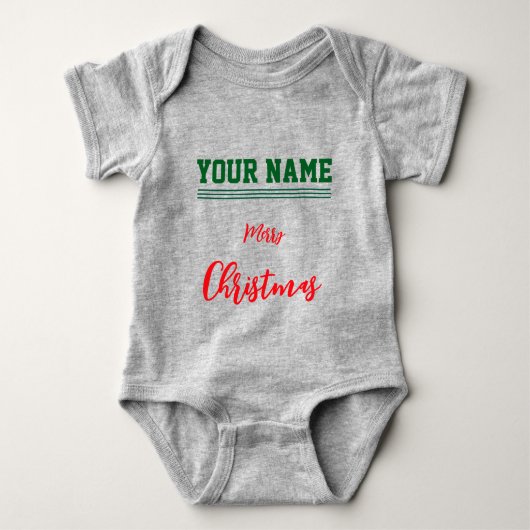  Christmas personalized Baby Jersey Bodysuit color ベビーボディスーツ (正面)