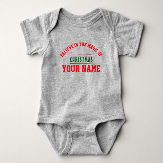  Christmas personalized Baby Jersey Bodysuit color ベビーボディスーツ (正面)