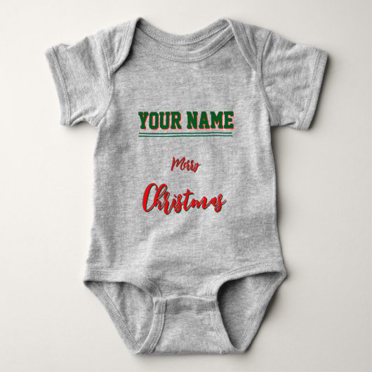 Christmas personalized Baby Jersey Bodysuit color ベビーボディスーツ (正面)