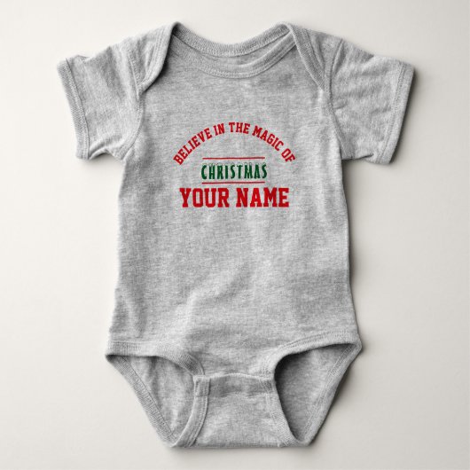  Christmas personalized Baby Jersey Bodysuit color ベビーボディスーツ (正面)