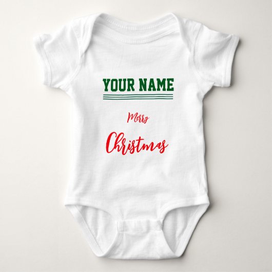  Christmas personalized Baby Jersey Bodysuit color ベビーボディスーツ (正面)