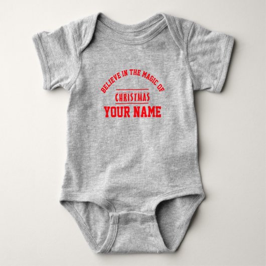 Christmas personalized Baby Jersey Bodysuit color ベビーボディスーツ (正面)