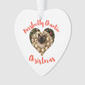 Christmas Personalized Cat Heart Photo Frame オーナメント (正面)