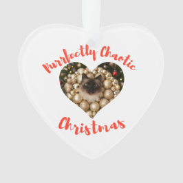 Christmas Personalized Cat Heart Photo Frame オーナメント