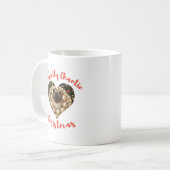 Christmas Personalized Cat Heart Photo Frame コーヒーマグカップ (正面左)