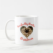 Christmas Personalized Cat Heart Photo Frame コーヒーマグカップ (左)