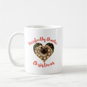 Christmas Personalized Cat Heart Photo Frame コーヒーマグカップ (左)