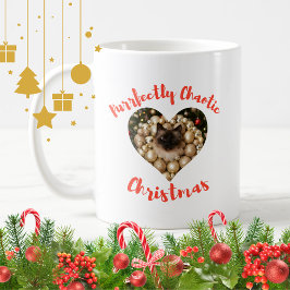 Christmas Personalized Cat Heart Photo Frame コーヒーマグカップ