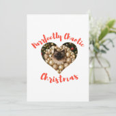 Christmas Personalized Cat Heart Photo Frame シーズンカード (スタンド正面)