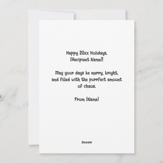 Christmas Personalized Cat Heart Photo Frame シーズンカード (裏面)