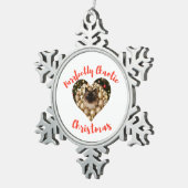 Christmas Personalized Cat Heart Photo Frame スノーフレークピューターオーナメント (右)