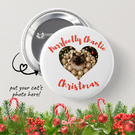 Christmas Personalized Cat Heart Photo Frame 缶バッジ
