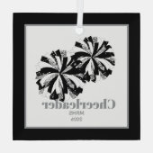 Christmas Personalized Cheer Poms Glass Ornament ガラスオーナメント (裏面)