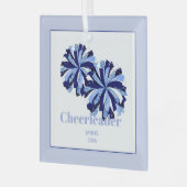 Christmas Personalized Cheer Poms Glass Ornament ガラスオーナメント (正面左)