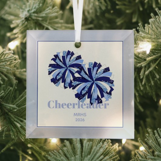 Christmas Personalized Cheer Poms Glass Ornament ガラスオーナメント (インサイチュ)