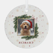 Christmas Pet Photo – Personalized Keepsake ガラスオーナメント (裏面)