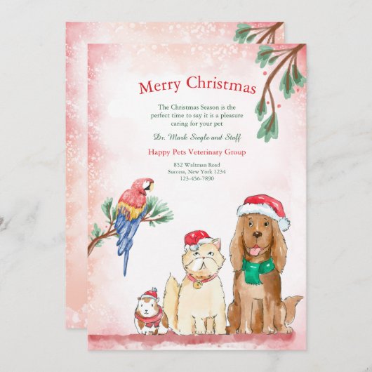 Christmas Pets シーズンカード (正面/裏面)