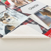 Christmas Pets 3 Photo Gallery Tartan Personalized シェルパブランケット (3/4)