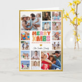 Christmas Photo Card With Golden Border カード (黄色い花)