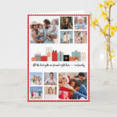 Christmas Photo Card With Stars Design Red Border カード (黄色い花)