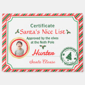 Christmas Photo Certificate Santa Nice List  マグネット (正面)