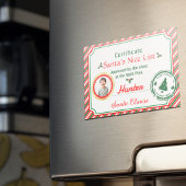 Christmas Photo Certificate Santa Nice List Magnet