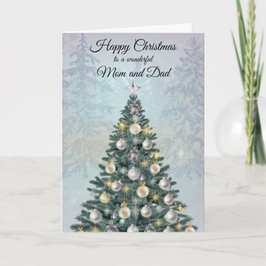 Christmas Photo Greeting Card for Mom and Dad カード (正面)