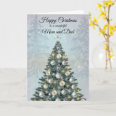 Christmas Photo Greeting Card for Mom and Dad カード (黄色い花)